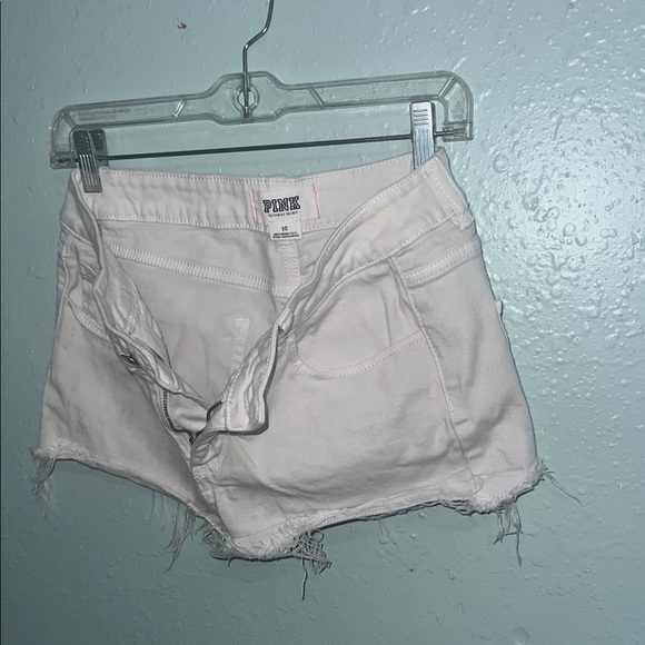 PINK Victoria's Secret White Jean Shorts - Picture 1 of 2